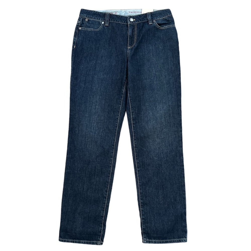 Talbots Women's Cotton Boyfriend Straight Leg Jeans Size 8 Petite NEW - Picture 2 of 12